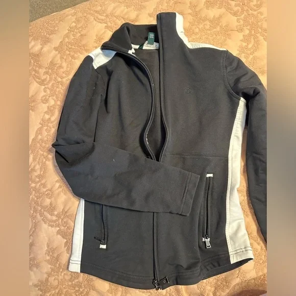 Ralph Lauren matching black and white tank, sweatpants, and jacket workout set - Picture 7 of 8